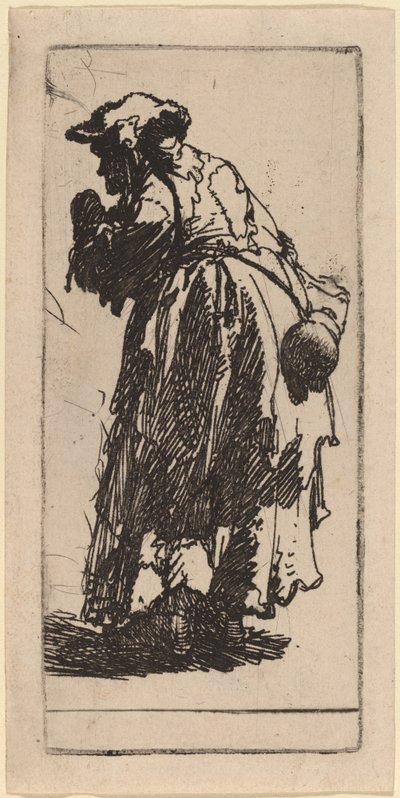 Stará žebračka s tykví od Rembrandt van Rijn