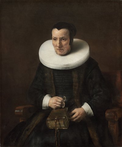 Stará dáma s knihou, 1647 od Rembrandt van Rijn