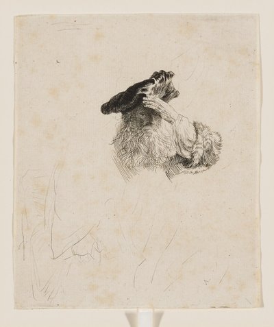 Starý muž, který si rukou zakrývá oči od Rembrandt van Rijn