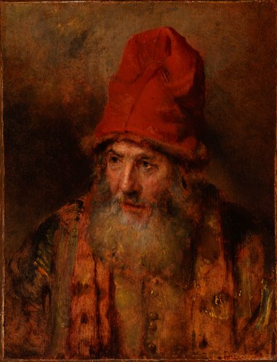 Stařec s vysokou čepicí s kožešinovým lemem od Rembrandt van Rijn