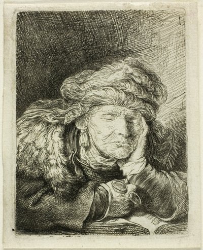 Stará žena spící od Rembrandt van Rijn