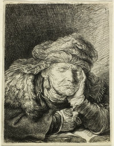 Stará žena spící od Rembrandt van Rijn