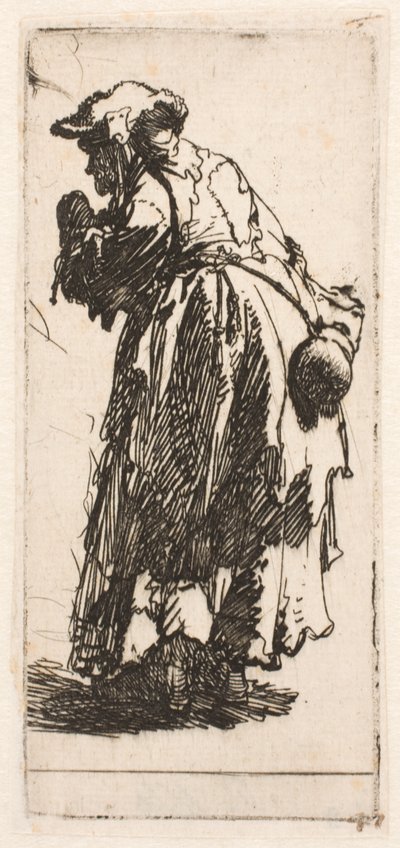 Stará žebračka s tykvou od Rembrandt van Rijn