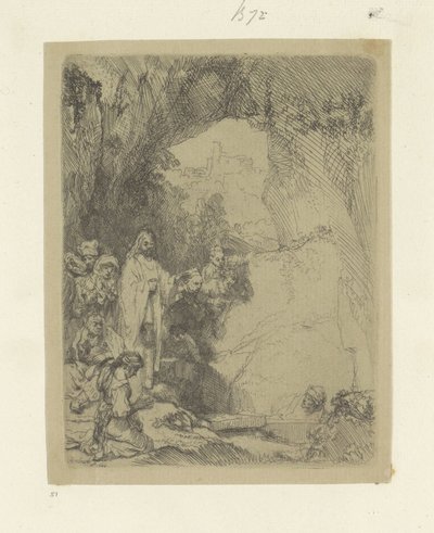 Opwekking van Lazarus: malý plat Kolekce osmdesáti pěti původních tisků (název série) od Rembrandt van Rijn
