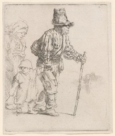 Selská rodina na trampu od Rembrandt van Rijn