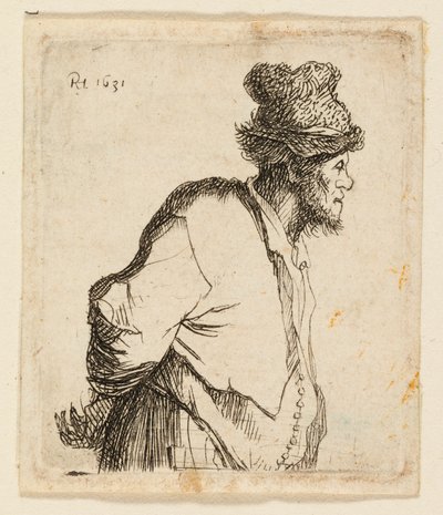 Rolník s rukama za zády od Rembrandt van Rijn