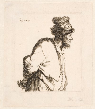 Rolník s rukama za zády od Rembrandt van Rijn