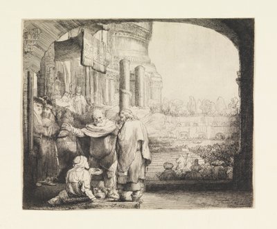 Petr a Jan léčení mrzáka u brány chrámu od Rembrandt van Rijn