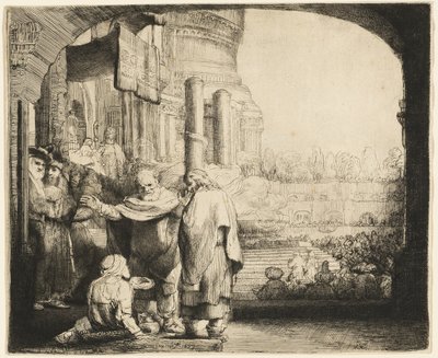 Petr a Jan léčení mrzáka u brány chrámu od Rembrandt van Rijn