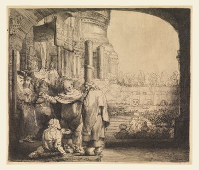 Petra a Jana u brány chrámu od Rembrandt van Rijn