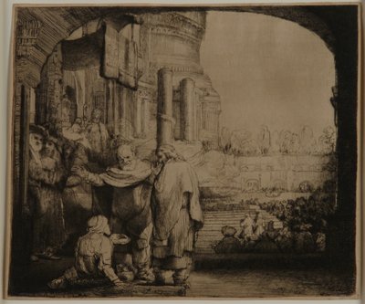 Petra a Jana u brány chrámu od Rembrandt van Rijn