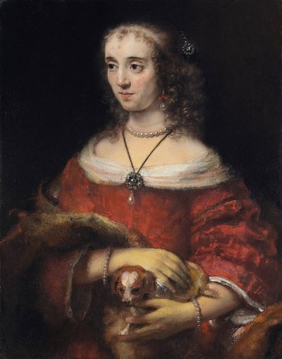 Portrét dámy s klínovým psem, cca 1665 od Rembrandt van Rijn