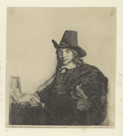 Portret van de Schilder Jan Asselijn Kolekce osmdesáti pěti původních tisků (název série) od Rembrandt van Rijn