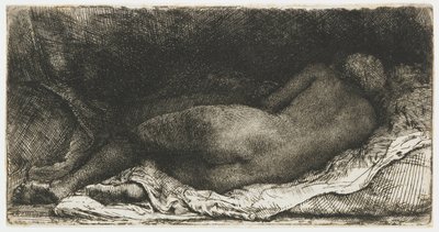 Ležící ženský akt od Rembrandt van Rijn