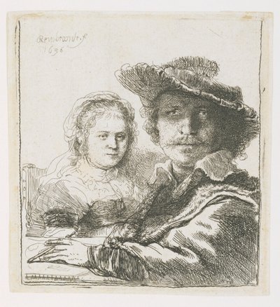 Rembrandt a jeho manželka Saskia, 1636 od Rembrandt van Rijn