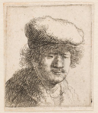 Rembrandt s čepicí staženou dopředu: poprsí od Rembrandt van Rijn