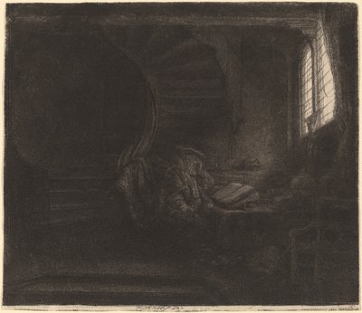Svatý Jeroným v temné komoře od Rembrandt van Rijn