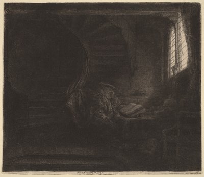 Svatý Jeroným v temné komnatě od Rembrandt van Rijn