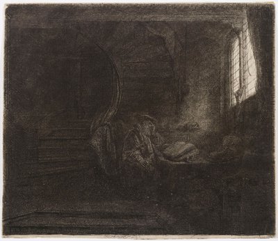 Svatý Jeroným v temné komnatě od Rembrandt van Rijn