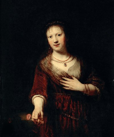 Saskia s červeným květem, 1641. od Rembrandt van Rijn