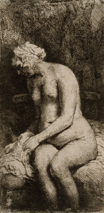 Sedící akt od Rembrandt van Rijn