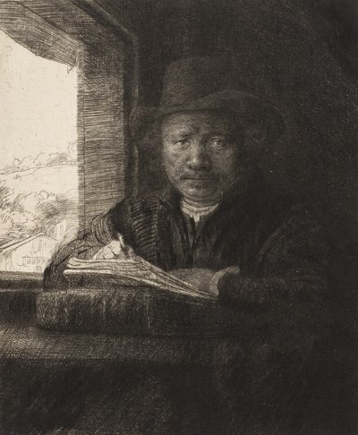 Lept autoportrét v okně, 1648., 1648. od Rembrandt van Rijn