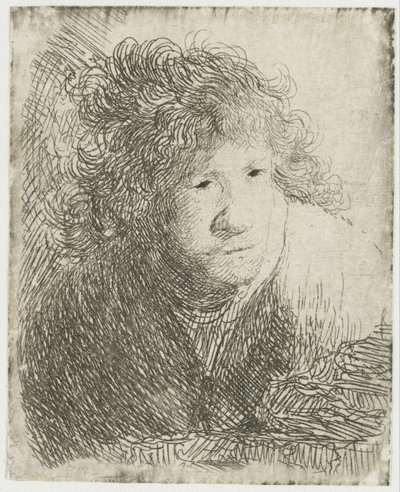 Autoportrét, předklon, poslech, 1628. od Rembrandt van Rijn