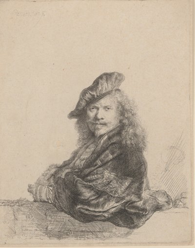 Autoportrét opřený o kamenný parapet, 1639., 1639. od Rembrandt van Rijn