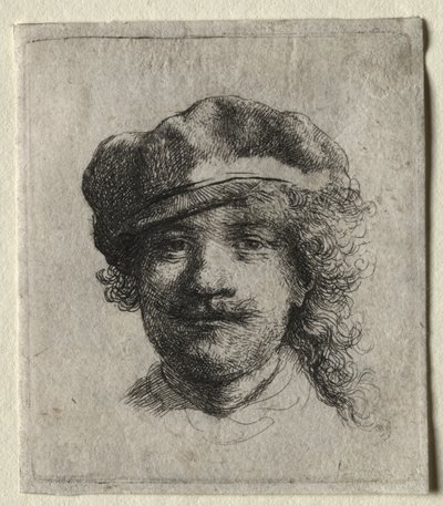 Autoportrét s měkkou čepicí: Celý obličej, pouze hlava od Rembrandt van Rijn