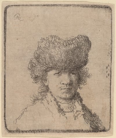 Autoportrét v kožešinové čepici od Rembrandt van Rijn