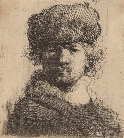Autoportrét v těžké kožešinové čepici, 1631. od Rembrandt van Rijn