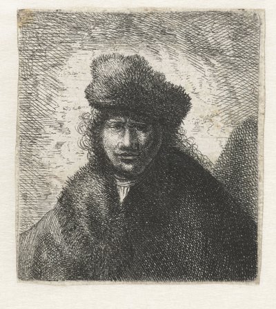 Autoportrét v šikmé kožešinové čepici: Busta, cca 1631. od Rembrandt van Rijn