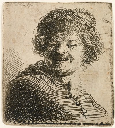 Autoportrét v čepici: smích, 1630. od Rembrandt van Rijn