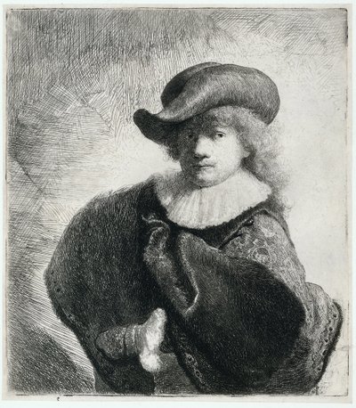 Autoportrét v měkkém klobouku a vyšívaném plášti, 1631. od Rembrandt van Rijn