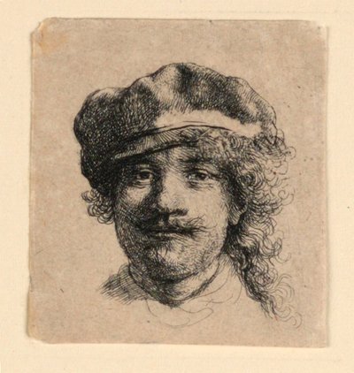 Autoportrét s měkkou čepicí: Celý obličej, pouze hlava od Rembrandt van Rijn