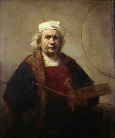 Autoportrét se dvěma kruhy, cca 1665-1669 od Rembrandt van Rijn