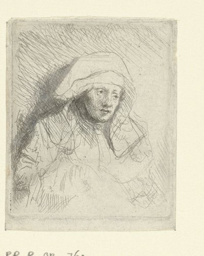 Nemocná žena s velkou bílou čelenkou (Saskia) od Rembrandt van Rijn