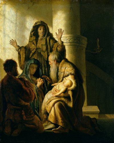 Simeon a Hana v chrámu, kolem roku 1627 od Rembrandt van Rijn