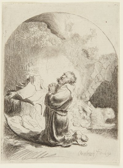 Svatý Jeroným v modlitbě od Rembrandt van Rijn