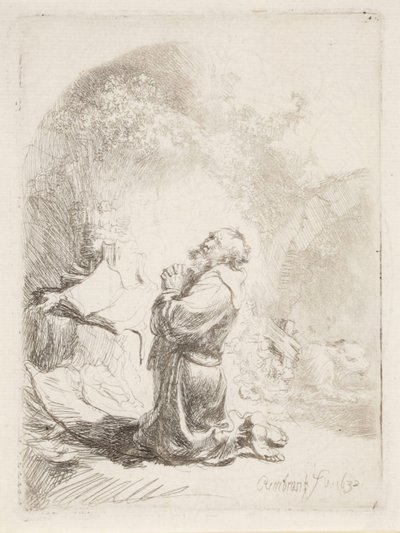 Svatý Jeroným v modlitbě od Rembrandt van Rijn