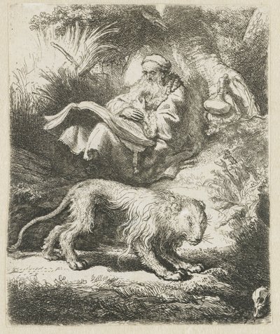 Svatý Jeroným čte od Rembrandt van Rijn
