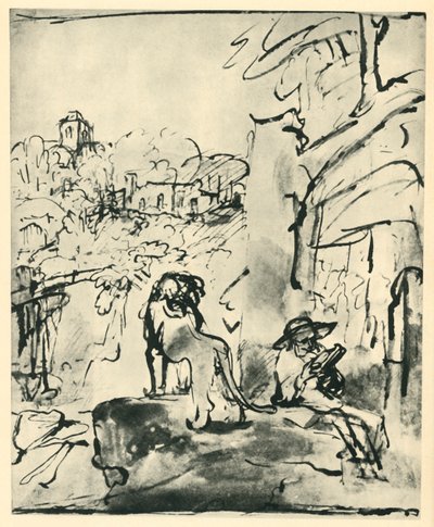 Svatý Jeroným čtení v krajině, 1649, 1943. od Rembrandt van Rijn