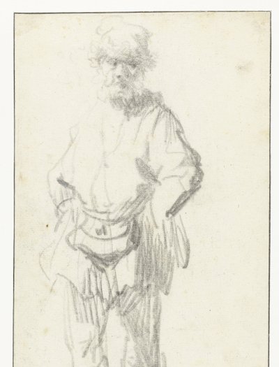 Stojící muž s vakem od Rembrandt van Rijn