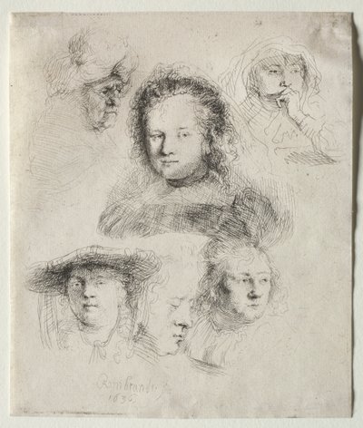 Studie vedoucí Saskia a další od Rembrandt van Rijn