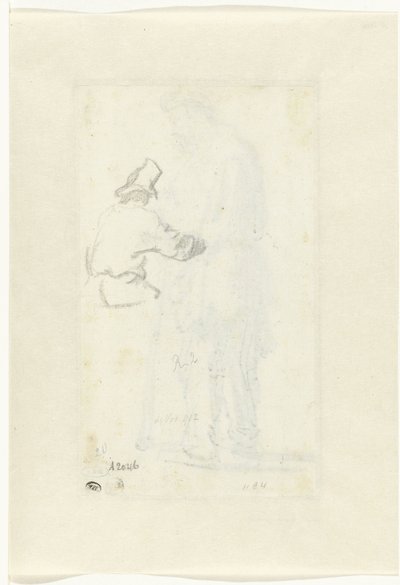 Studie muže, pohled zezadu od Rembrandt van Rijn