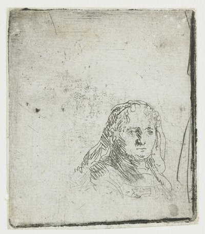 Studie ženské hlavy od Rembrandt van Rijn