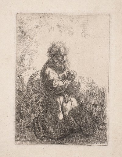 Svatý Jeroným při modlitbě od Rembrandt van Rijn
