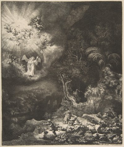 Anděl zjevuje se pastýřům, 1634. od Rembrandt van Rijn
