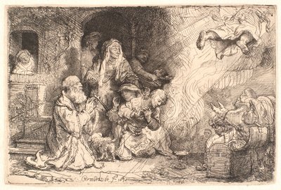 Anděl odcházející z Tobitovy rodiny od Rembrandt van Rijn
