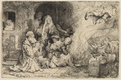 Anděl odcházející z Tobiášovy rodiny od Rembrandt van Rijn